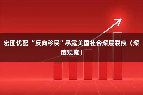 宏图优配 “反向移民”暴露美国社会深层裂痕（深度观察）