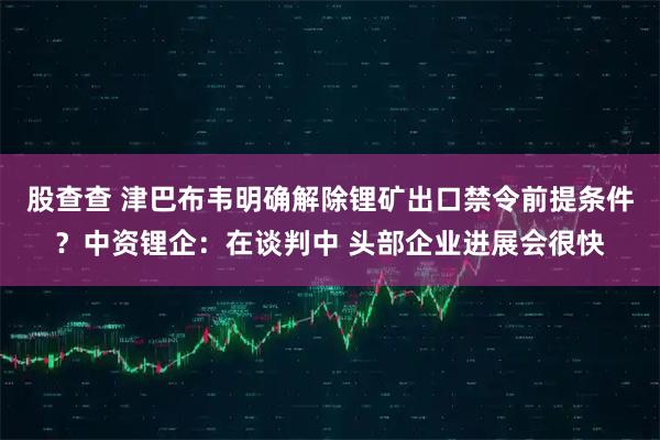 股查查 津巴布韦明确解除锂矿出口禁令前提条件？中资锂企：在谈判中 头部企业进展会很快